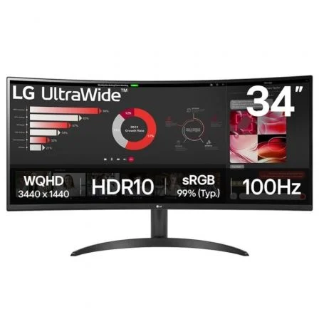 LG 34WR50QK-B Monitor UltraWide Curvo 34 Pulgadas WQHD 100 Hz Negro LG 34WR50QK-B Monitor UltraWide Curvo 34 Pulgadas WQHD 100 Hz Negro